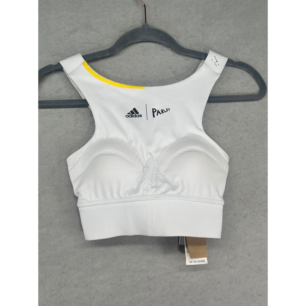 Adidas Parley London Crop Top Tennis Sports Bra White HF6319 XS